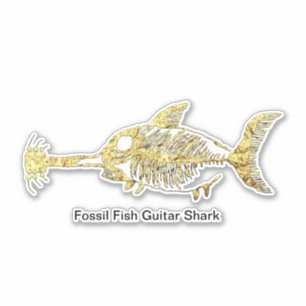 Sticker Requin Guitare Poisson Fossile
