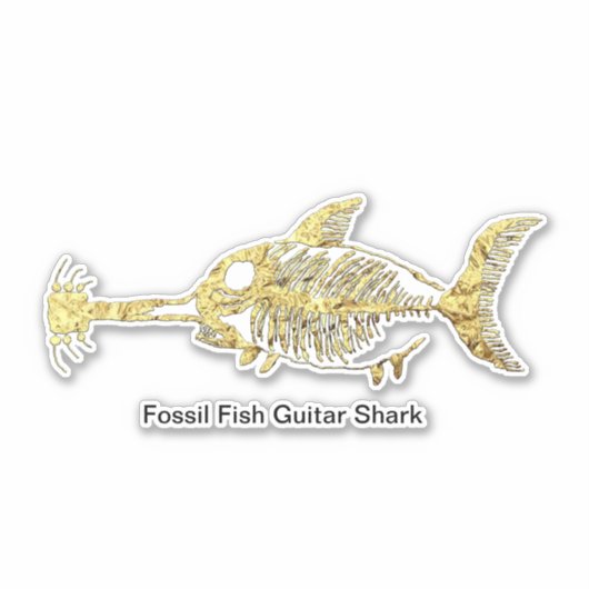 Sticker Requin Guitare Poisson Fossile (Devant)