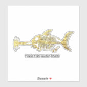 Sticker Requin Guitare Poisson Fossile (Feuille)