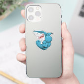 Sticker Requin musculaire fort (Téléphone)