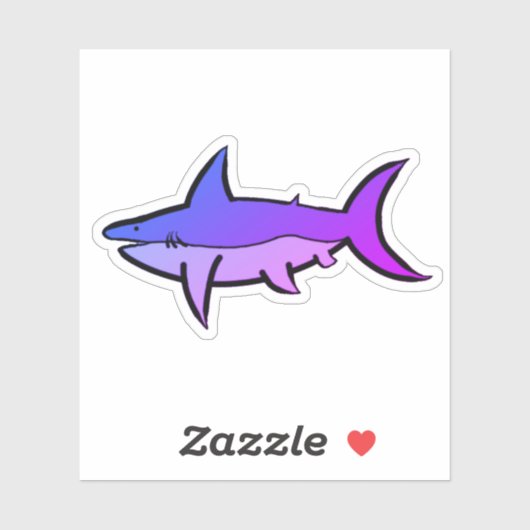 Sticker Requin pourpre (Feuille)