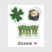 Sticker Réservation de scrapbooking Bière Verte St. Patric (Feuille)
