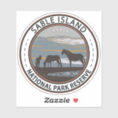 Sticker Réserve de parc national de l'île Sable Canada Vin (Feuille)