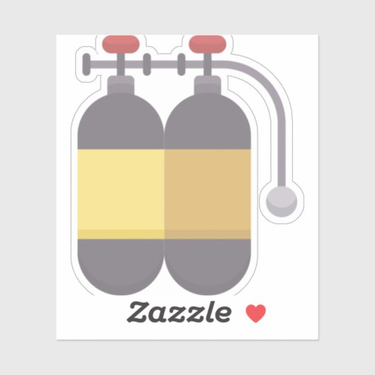 Sticker Réservoir d'oxygène - Réservoir de plongée (Feuille)