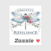 Sticker Résilience gracieuse - libellule artistique (Feuille)
