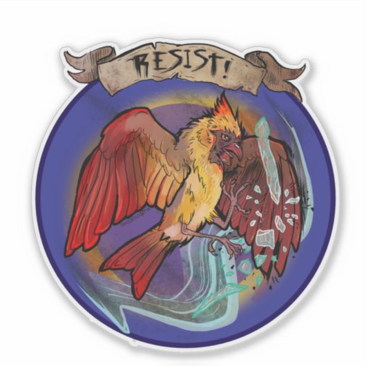 Sticker Resist State Bird Cardinal  (Devant)
