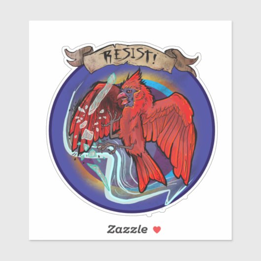 Sticker Resist State Bird Cardinal  (Feuille)