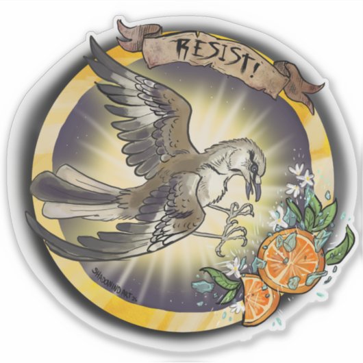 Sticker Resist State Bird Florida Mockingbird (Devant)