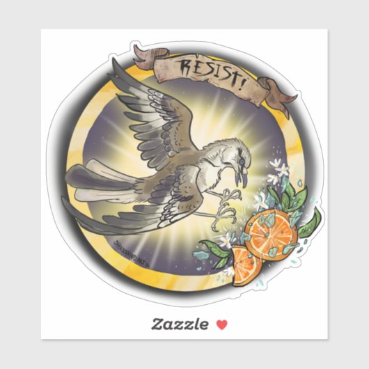 Sticker Resist State Bird Florida Mockingbird (Feuille)