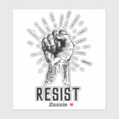 Sticker Résiste à l'autocollant de poing (Feuille)