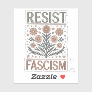 Sticker Résister au fascisme Floral Transgenre LGBTQ Anti-