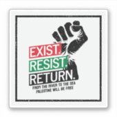 Sticker Résister au retour existant La Palestine sera libr (Devant)