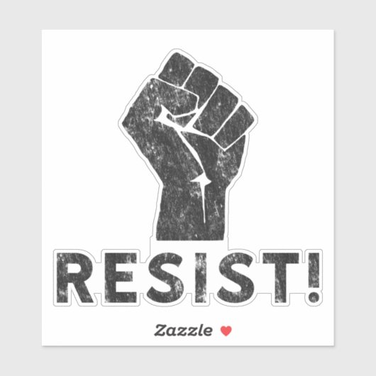 Sticker Résistez ! Poing (Feuille)