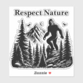Sticker Respect Nature Yeti Bigfoot Ink Art (Feuille)