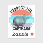 Sticker Respectez Le Capybara Drôle Rongeur Capybara (Feuille)