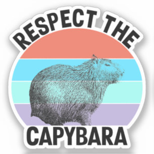 Sticker Respectez Le Capybara Drôle Rongeur Capybara