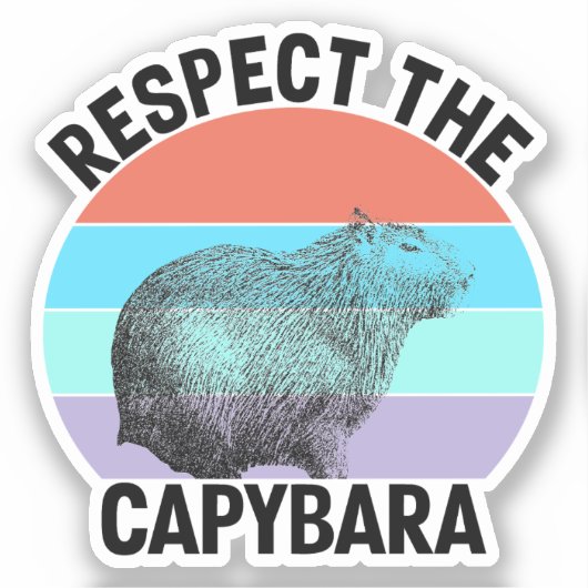 Sticker Respectez Le Capybara Drôle Rongeur Capybara (Recto)