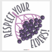 Sticker Respectez Vos Aînés Amusant Consommation pour Aîné (Feuille)