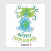 Sticker Respectez votre mère, végétarienne (Feuille)