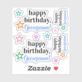Sticker Respectueux "joyeux anniversaire" + Forme du conto (Feuille)