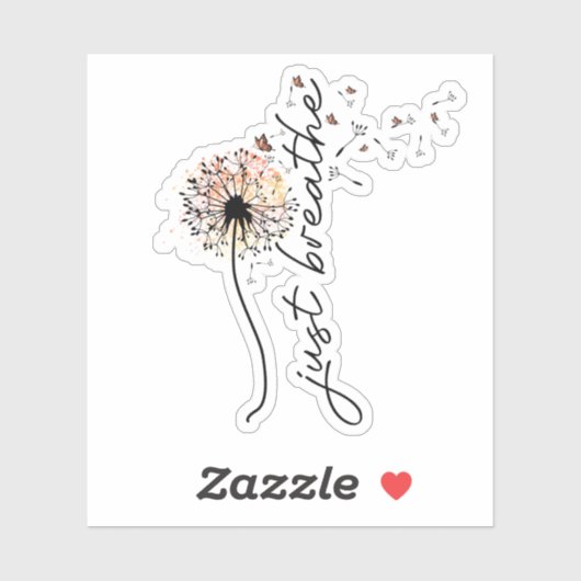 Sticker Respirer le Dandelion auto-soin Inspiration Yoga (Feuille)