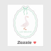 Sticker Respirer tout simplement Cadre de ruban vert d'oie (Feuille)