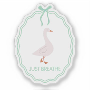 Sticker Respirer tout simplement Cadre de ruban vert d'oie