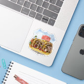 Sticker Ressorts cool sur la route 66 (Ordinateur portable avec iPhone)