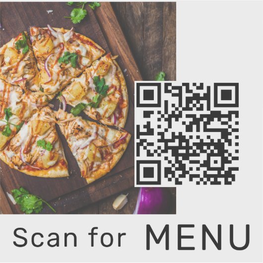 Sticker Restaurant QR Code Scan for Menu Photo (Devant)