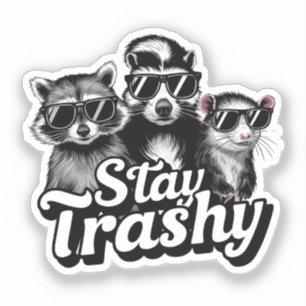 Sticker Reste Trashy Lunettes de soleil Art Raton laveur O