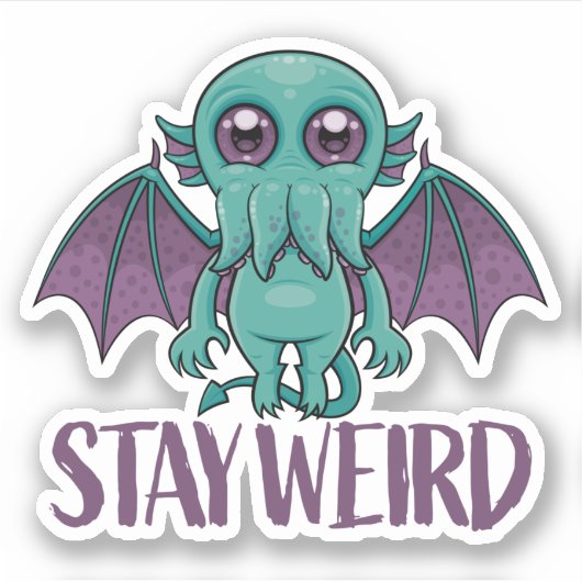 Sticker Reste un monstre Cthulhu mignon (Devant)