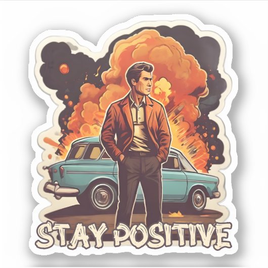 Sticker Rester positif (Devant)