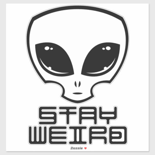 Sticker Restez à la tête d'Alien bizarre (Feuille)