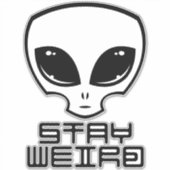 Sticker Restez à la tête d'Alien bizarre (Devant)