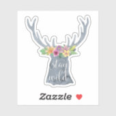 Sticker Restez à l'abri | Citation de la Couronne de fleur (Feuille)