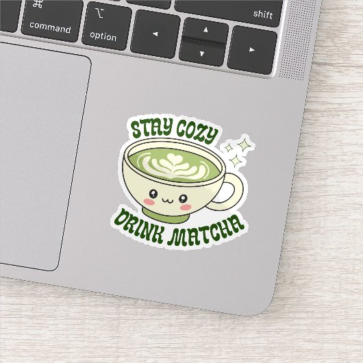 Sticker Restez au chaud, buvez du matcha (Détail)