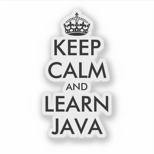 Sticker Restez calme et apprendre Java drôle ordinateur po (Devant)