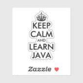 Sticker Restez calme et apprendre Java drôle ordinateur po (Feuille)