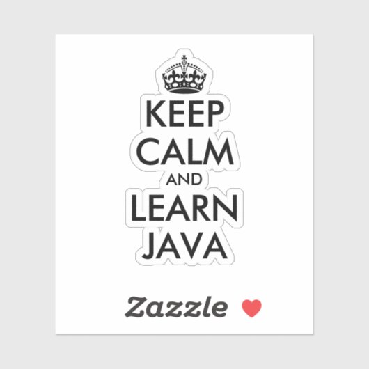 Sticker Restez calme et apprendre Java drôle ordinateur po (Feuille)