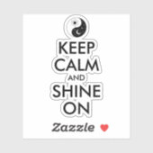 Sticker Restez calme et brillant sur l'autocollant de l'or (Feuille)