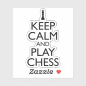 Sticker Restez Calme Et Jouez Aux Échecs (Feuille)