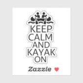 Sticker Restez calme et Kayak allumé (Feuille)
