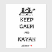 Sticker Restez calme et Kayak avec moi (Feuille)