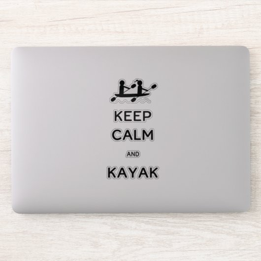 Sticker Restez calme et Kayak avec moi (Ordinateur)