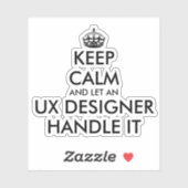 Sticker Restez calme et laissez le concepteur UX s'en occu (Feuille)