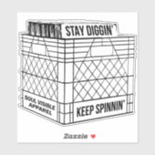 Sticker Restez Diggin' & Gardez Spinnin' Vinyl Crate Digge (Feuille)