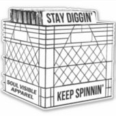 Sticker Restez Diggin' & Gardez Spinnin' Vinyl Crate Digge (Devant)