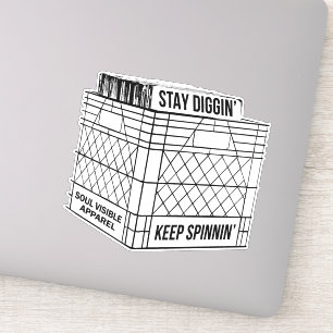 Sticker Restez Diggin' & Gardez Spinnin' Vinyl Crate Digge