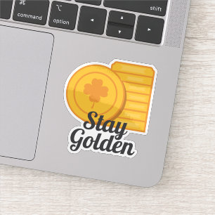 Sticker Restez dorés Saint-Patrick jour Monnaies d'or