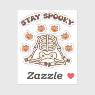 Sticker Restez Éffrayant Halloween Rétro Super